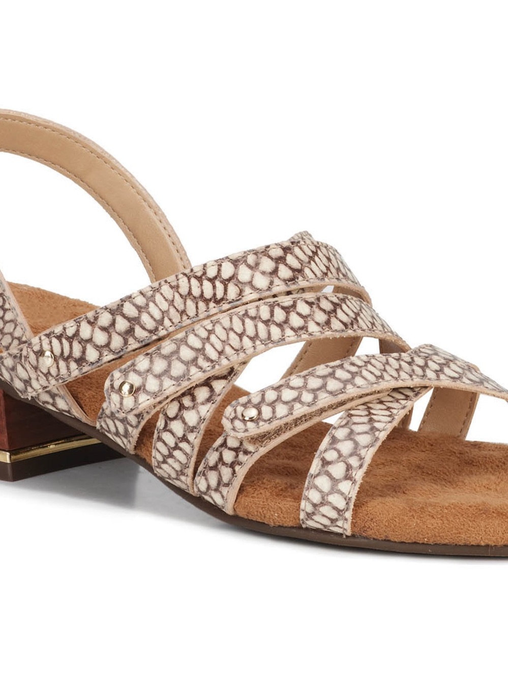 Ros Hommerson Breeze Snake-Print Leather Sandals Womens size 10.5W